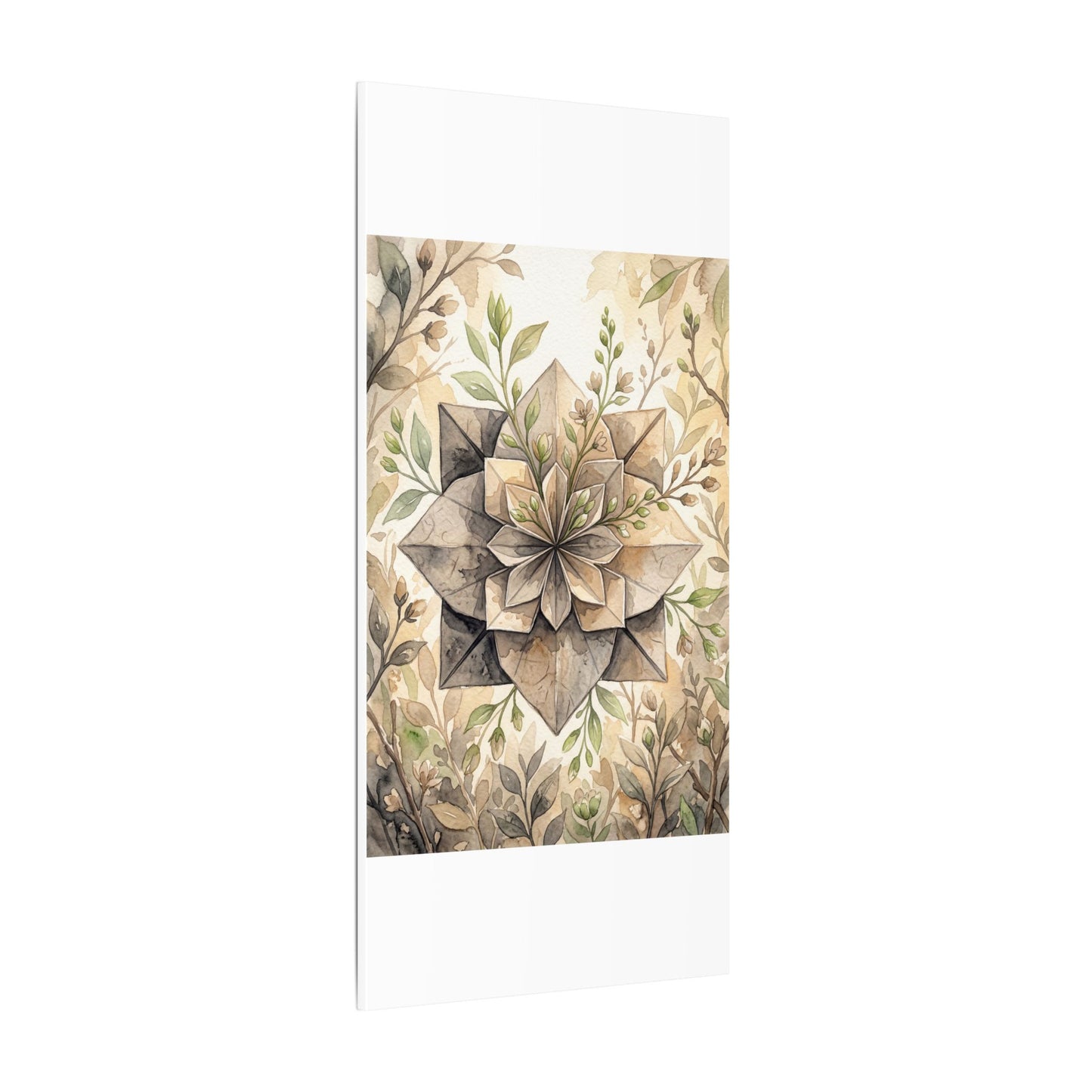Warm Paper Fold Canvas Art - Watercolor Japandi