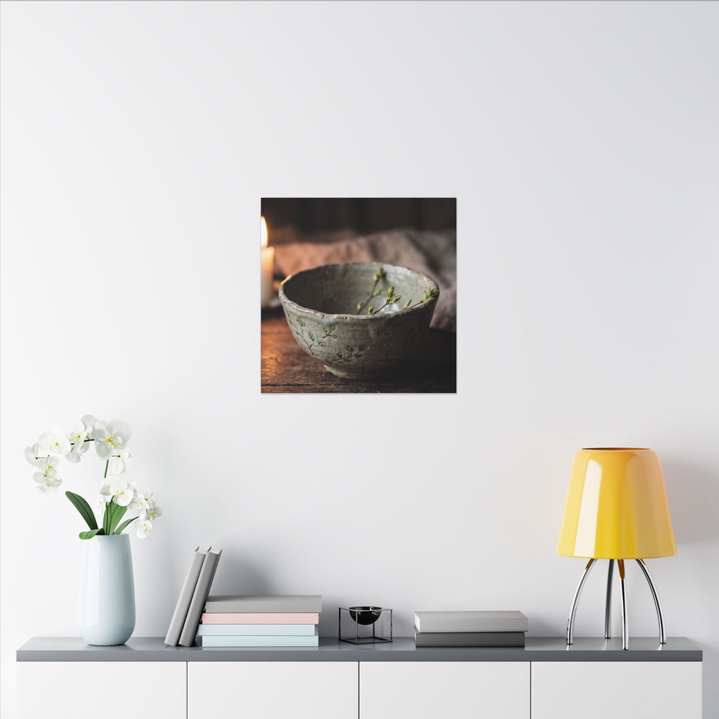 Ceramic Bowl Spring Canvas Art | Japandi Neutral Design