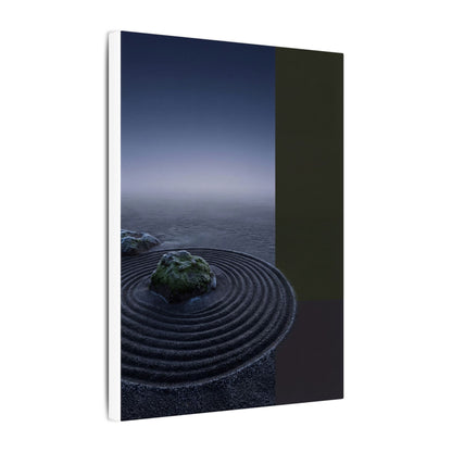 Ma Rock Garden Canvas Art - Dark Japandi Moody Minimal