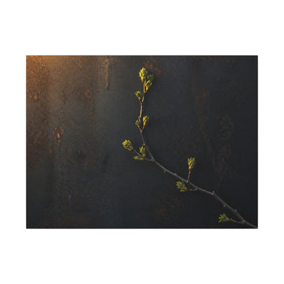 Dark Japandi Rust Patina in Golden Hour | Moody Minimal Canvas Art