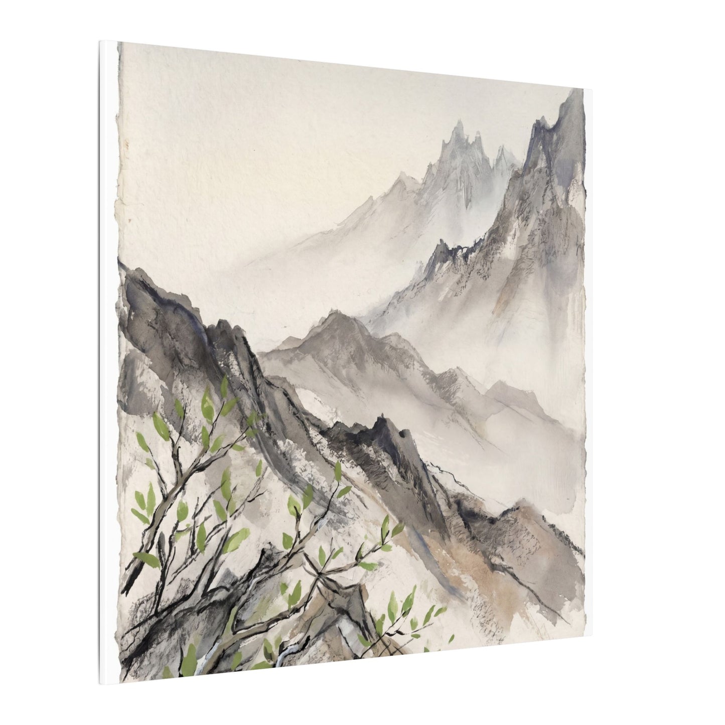Spring Mountain Mist Texture Canvas Art | Warm Decor
