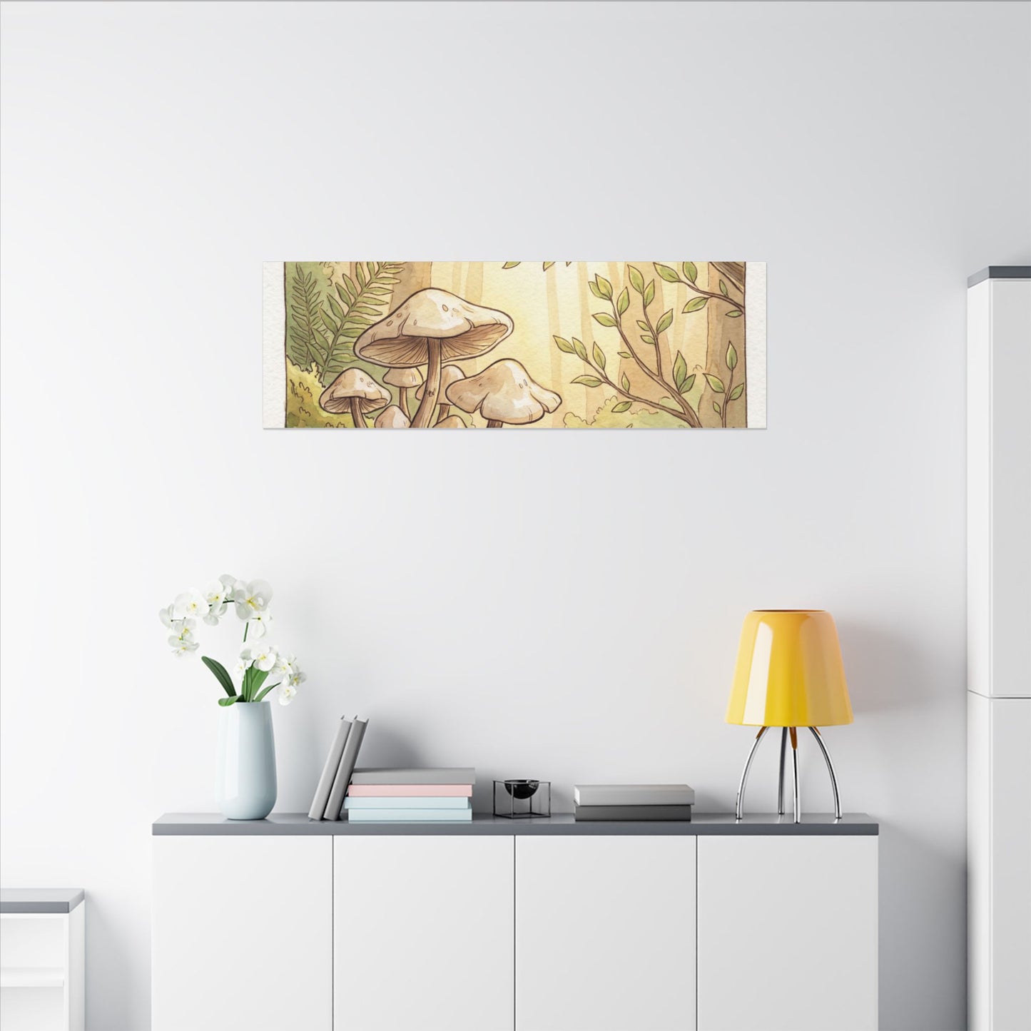 Spring Wild Mushrooms Mushroom Illustration Canvas Art | Cozy Decor