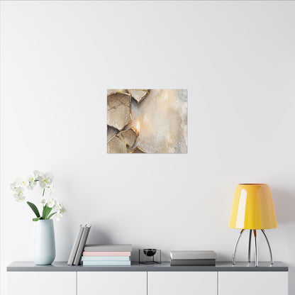 Broken Pottery Winter Canvas Art | Japandi Warm Design