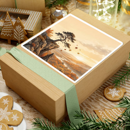 Japandi Pine Tree in Golden Hour | Japanese Pattern Sticker