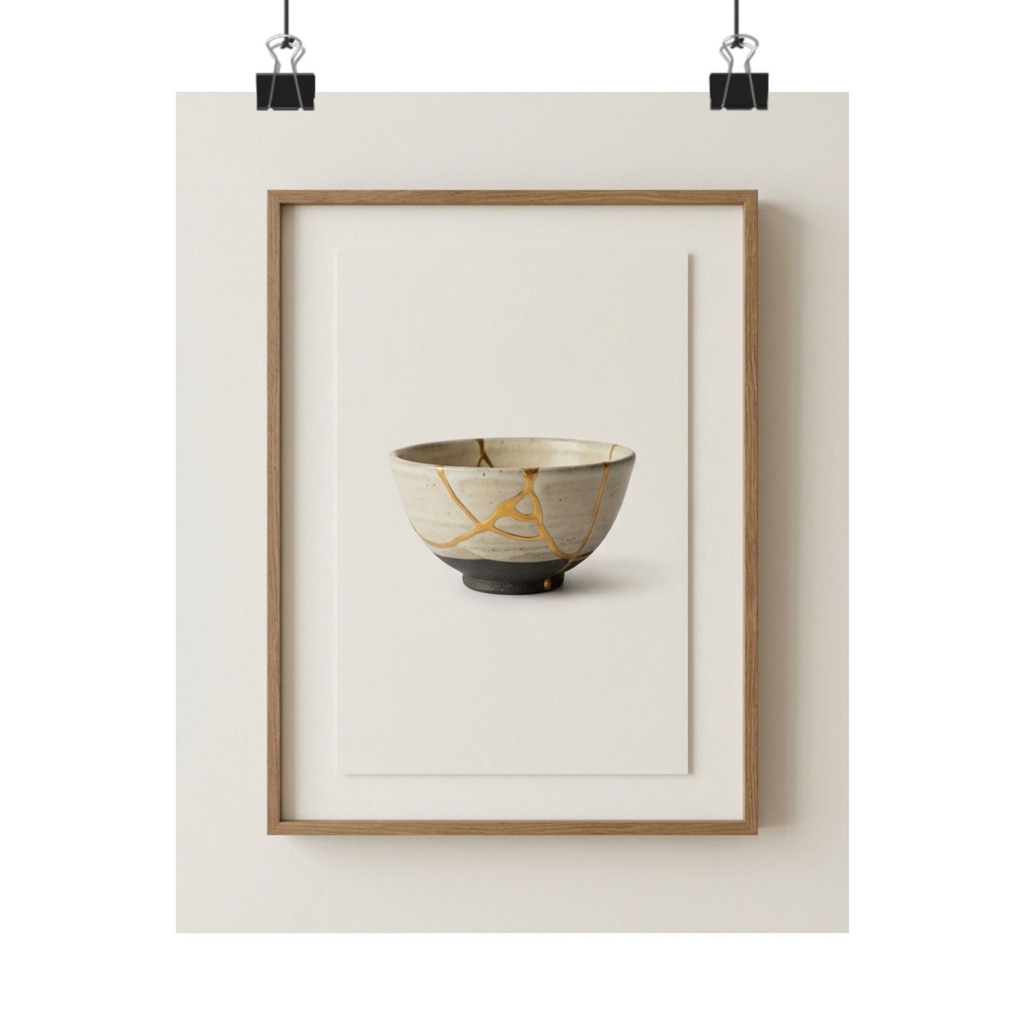 Kintsugi Charcoal Wall Art Print Art Print