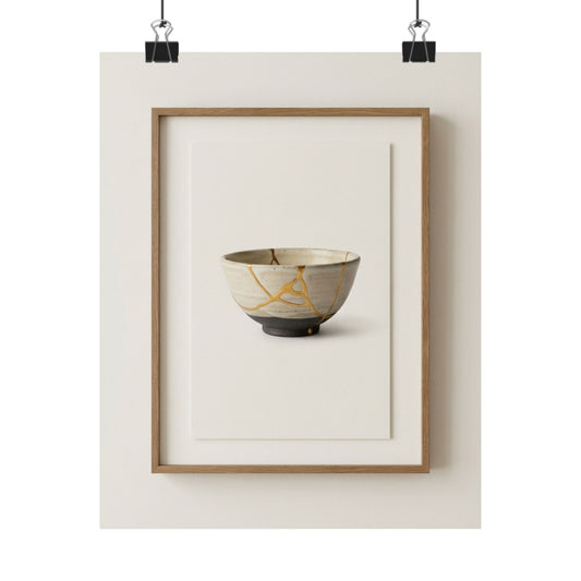 Kintsugi Charcoal Wall Art Print Art Print