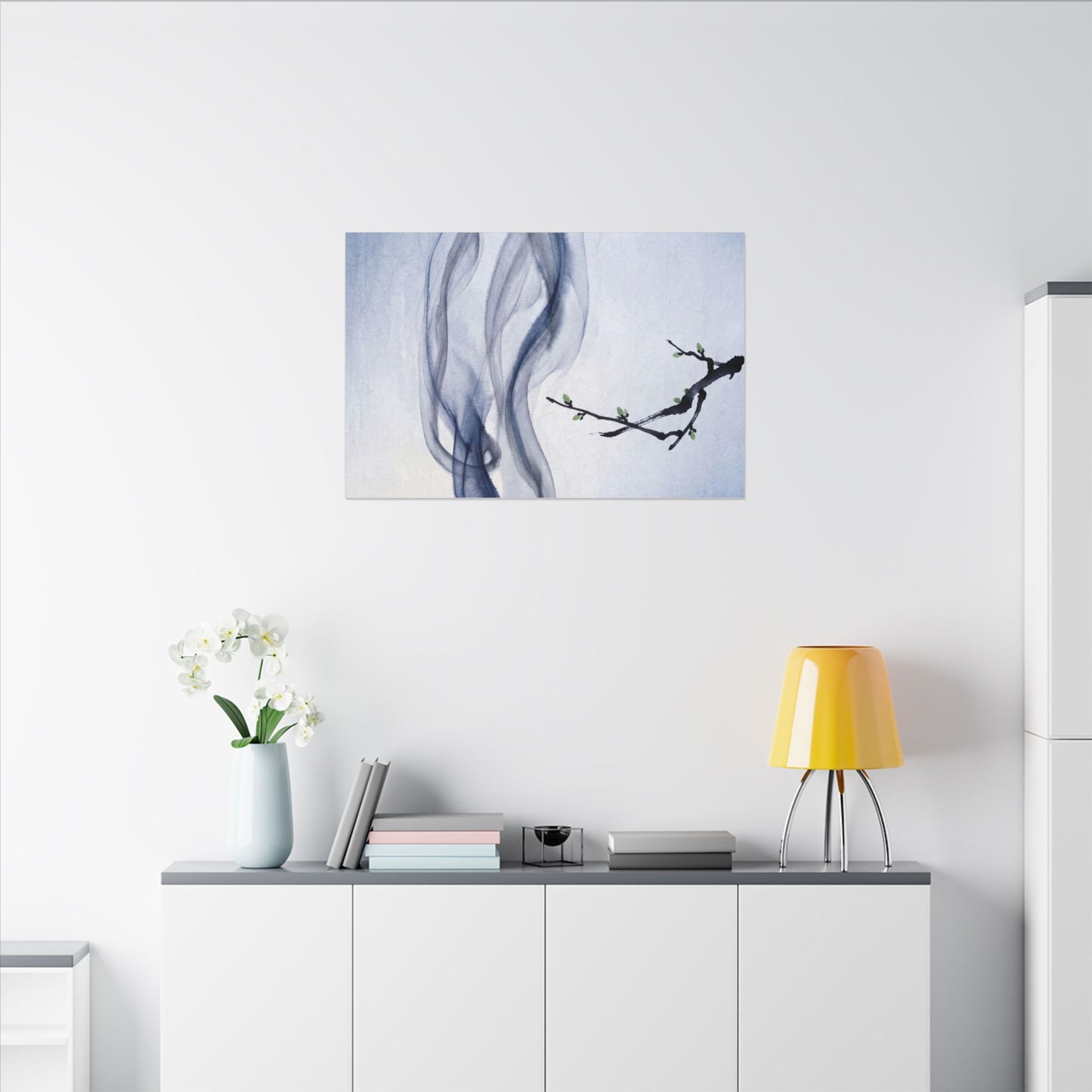 Incense Smoke Spring Canvas Art | Zen Tranquil Design