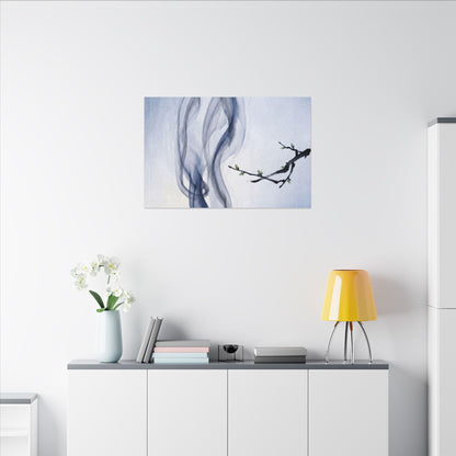 Incense Smoke Spring Canvas Art | Zen Tranquil Design