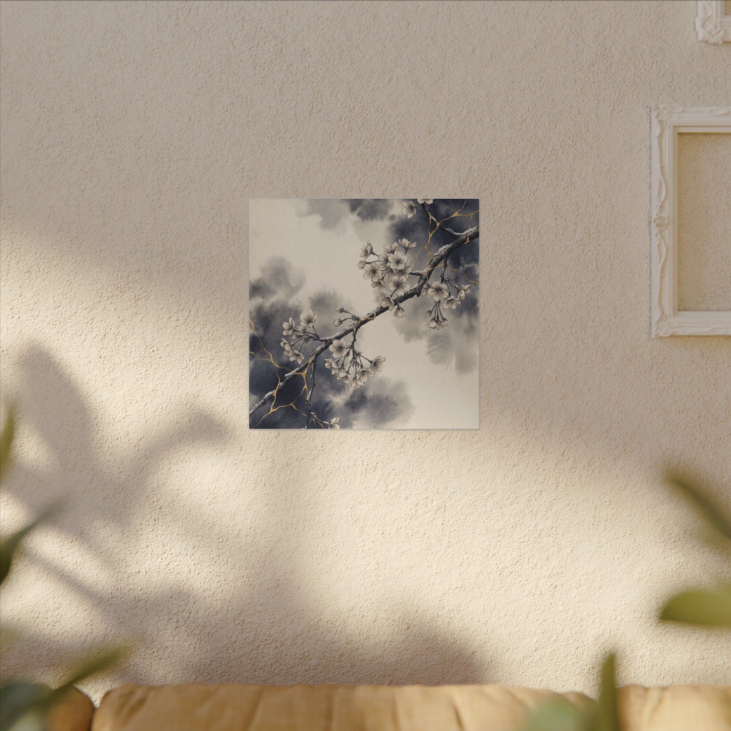 Ma Cherry Blossom Canvas Art - Kintsugi Gold Vein