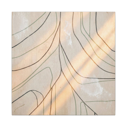 Shoji Screen Minimal Line Canvas Art | Warm Japandi Art