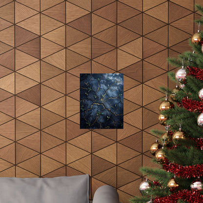 Shibui Cracked Earth Wall Art Print - Kintsugi Broken Beauty
