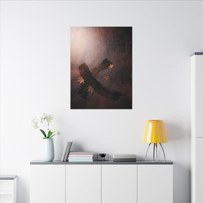 Moody Ink Brushstroke Canvas Art - Moody Minimal Dark Japandi