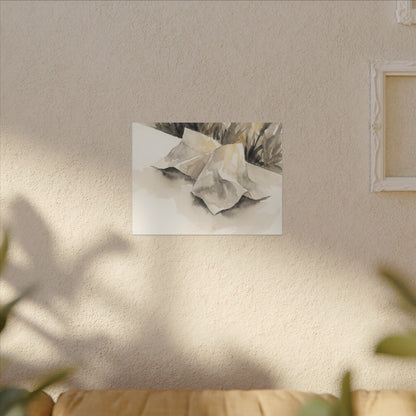Paper Fold Watercolor Canvas Art | Warm Japandi Art