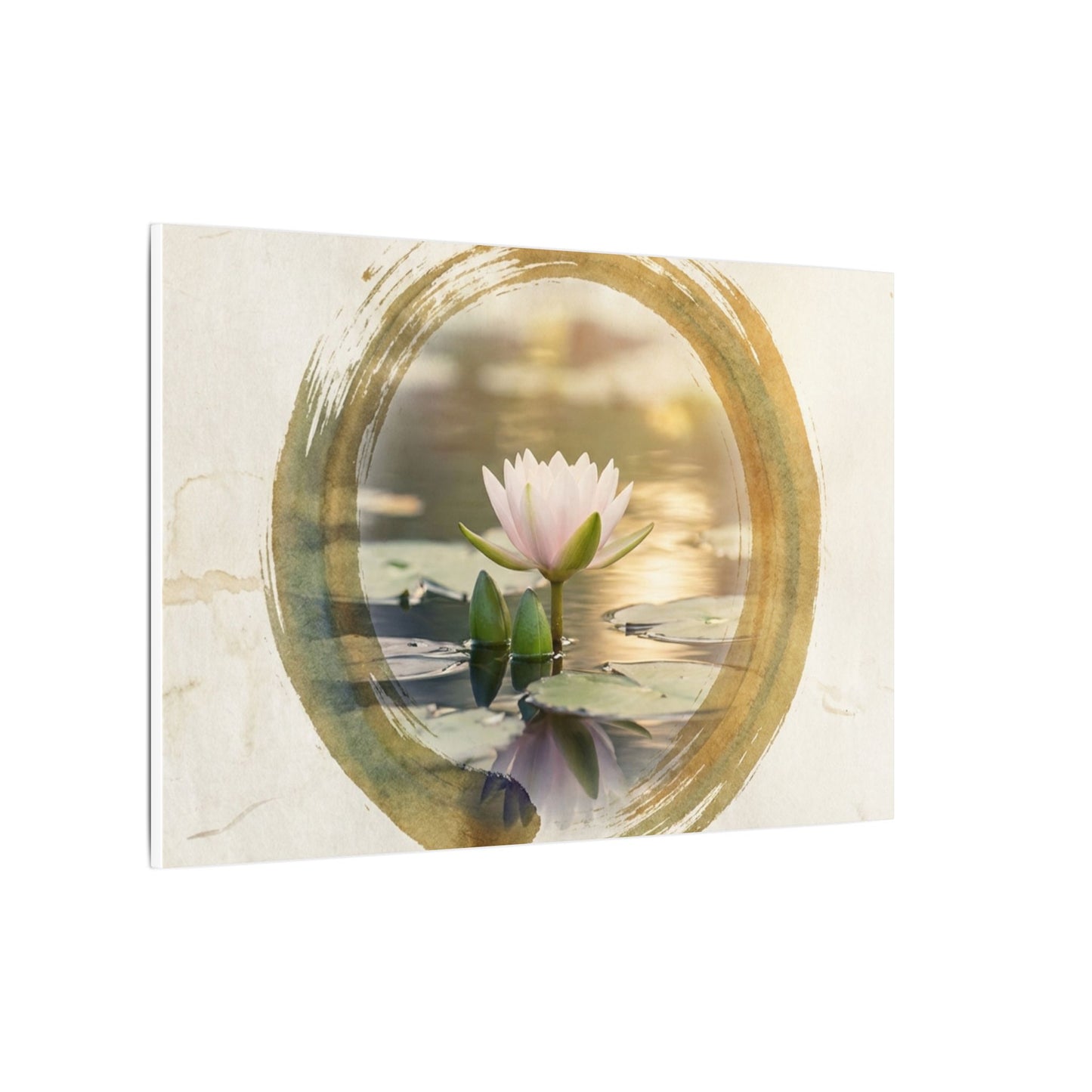 Peaceful Lotus Flower Canvas Art - Enso Zen
