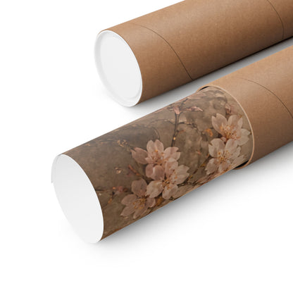 Cherry Blossom Autumn Wall Art Print | Japandi Cozy Design