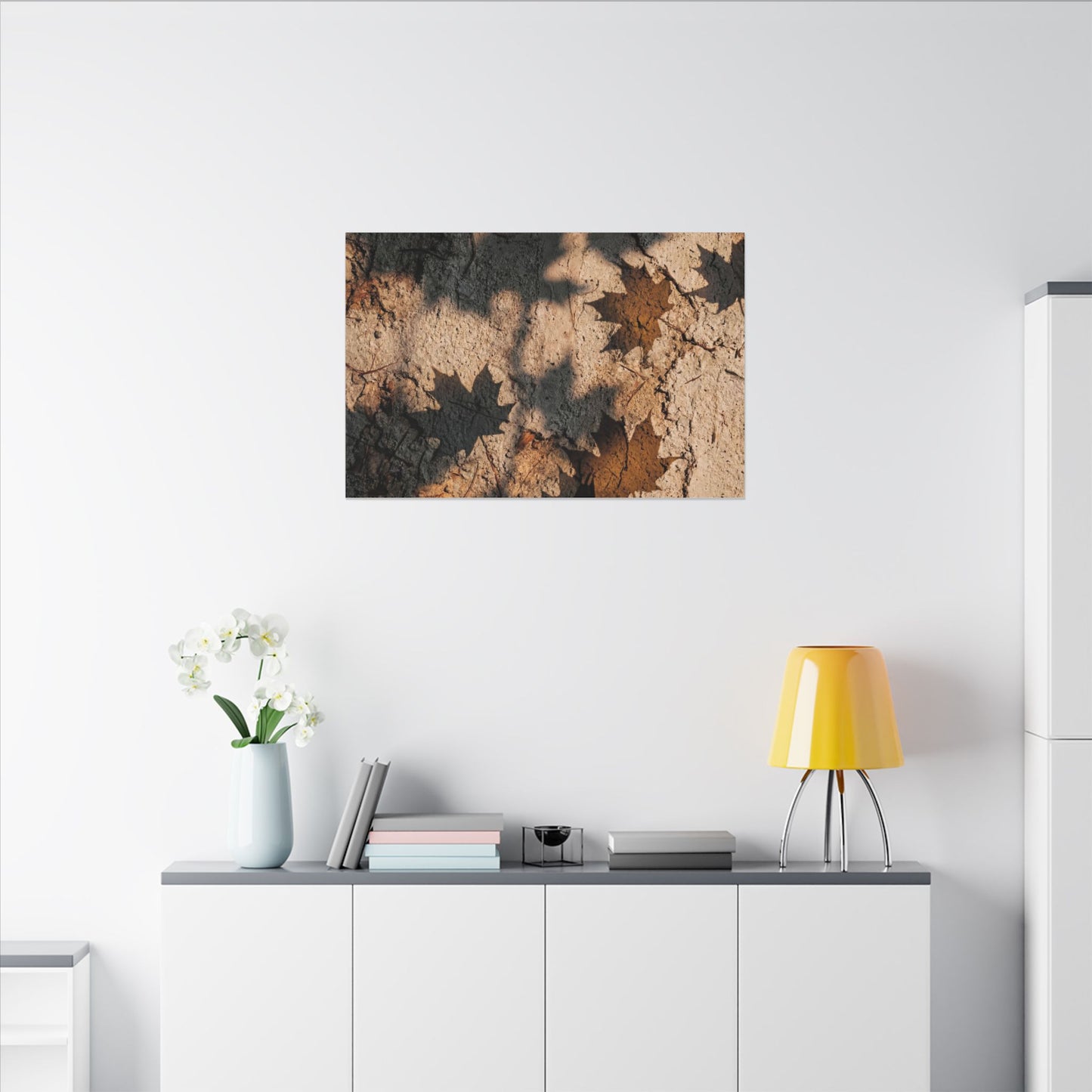 Cozy Shadow Play Canvas Art - Texture Japandi