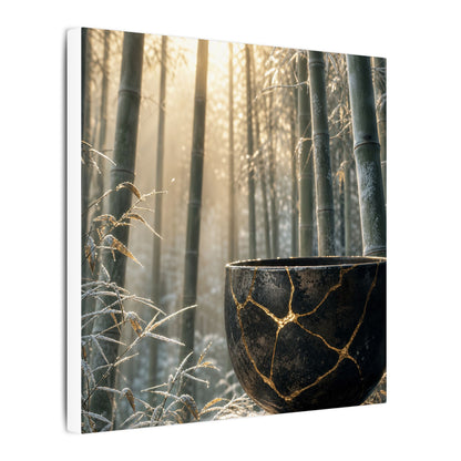 Fukinsei Bamboo Grove Canvas Art - Kintsugi Gold Repair