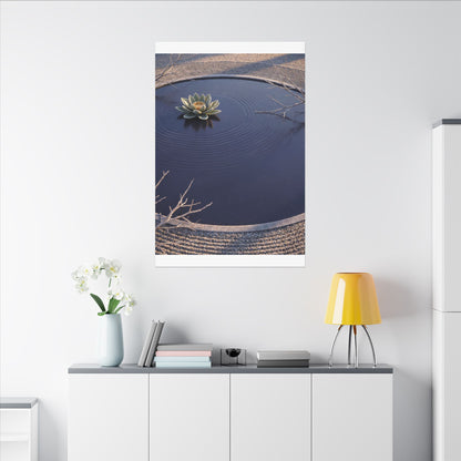 Lotus Flower Canvas Art | Winter Zen Karesansui Art