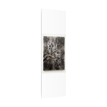 Kanso Cherry Blossom Canvas Art - Kintsugi Crackle Gold