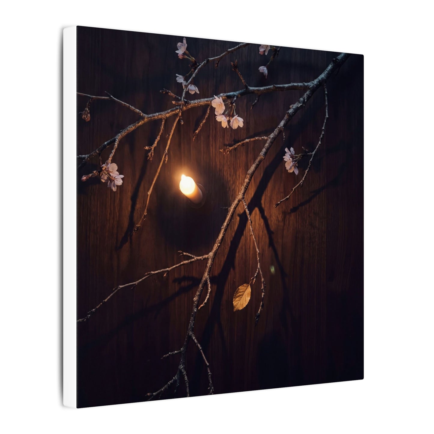 Datsuzoku Cherry Blossom Canvas Art - Dark Japandi Moody Minimal