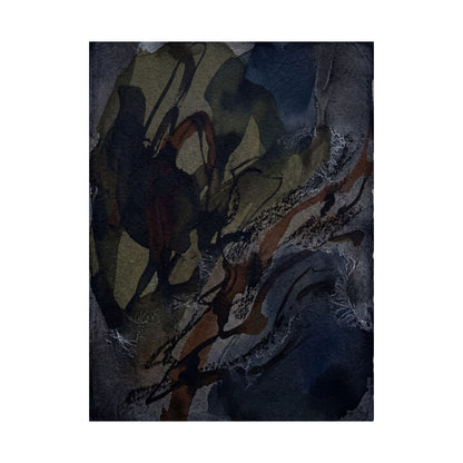 Dark Japandi Shadow Play in Overcast | Charcoal Ink Wall Art Print