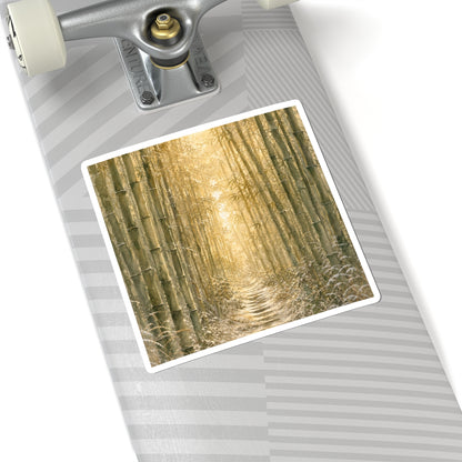 Golden Hour Bamboo Grove Sticker - Japandi Shibui