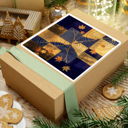 Water Ripple Autumn Sticker | Kintsugi Beautiful Design Art Print