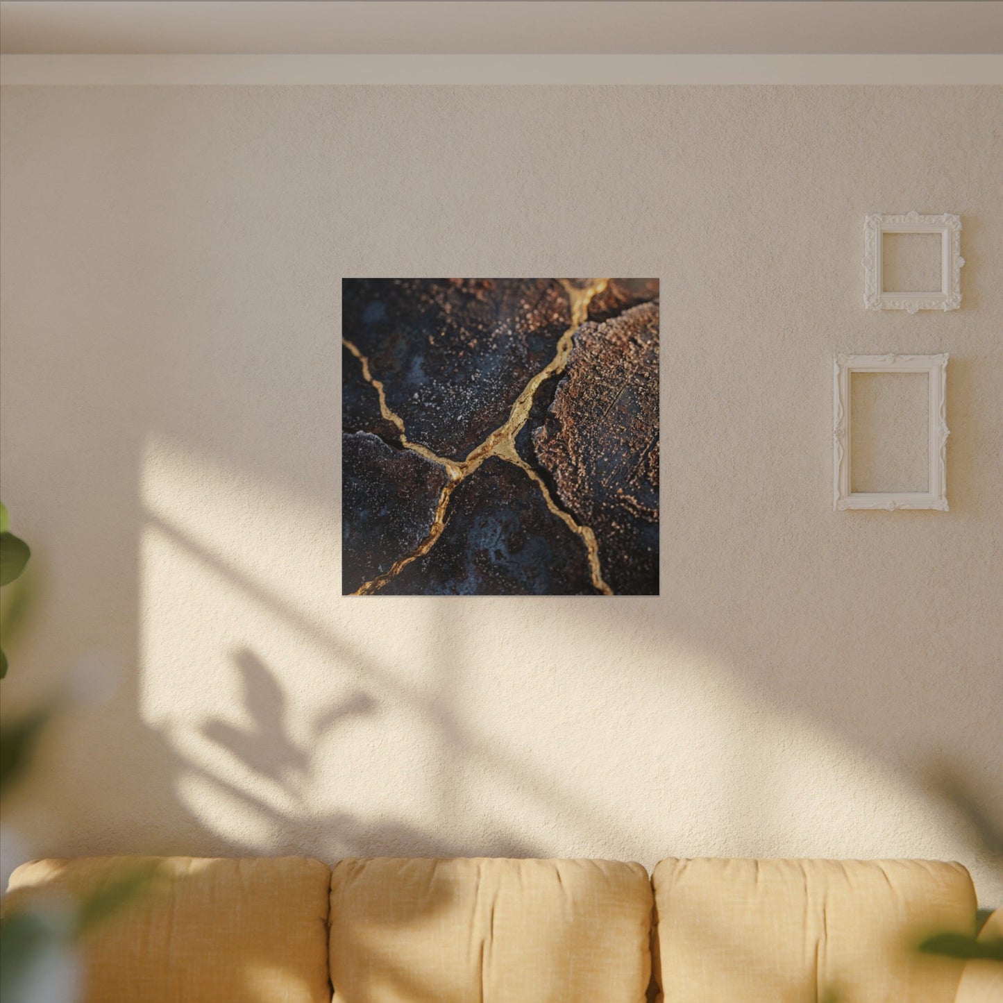 Winter Rust Patina Gold Vein Canvas Art | Resilient Decor