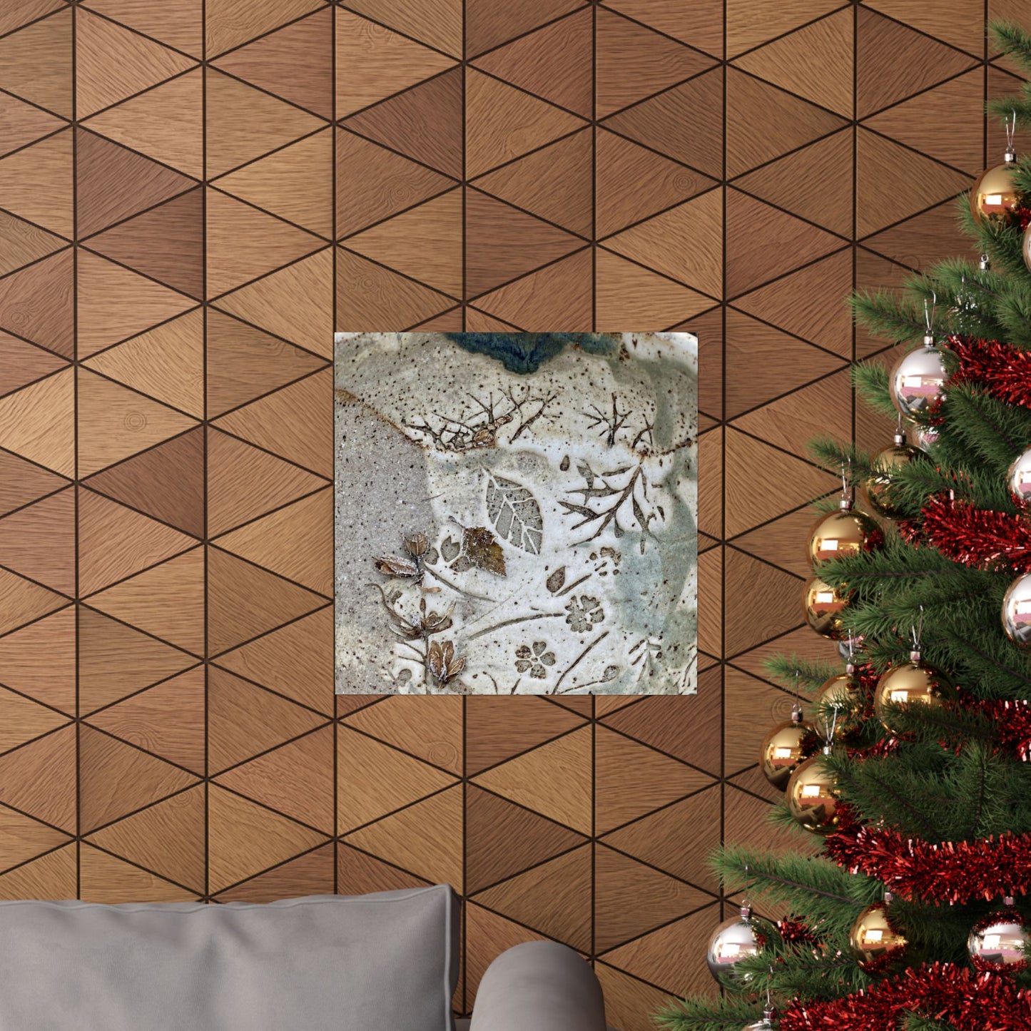 Winter Ceramic Bowl Japanese Pattern Wall Art Print | Earthy Decor