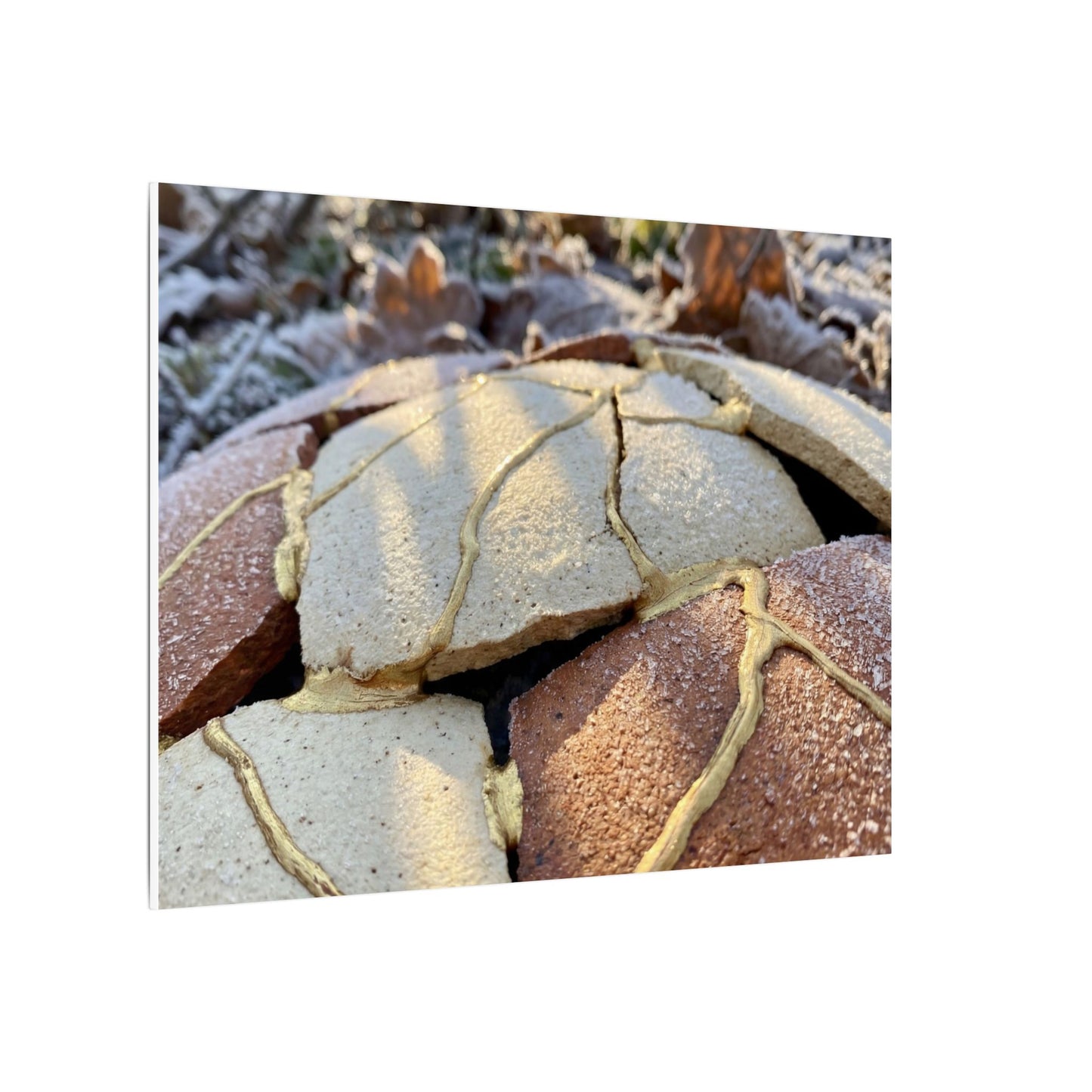 Broken Pottery Crackle Gold Canvas Art | Healing Kintsugi Art