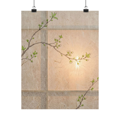 Shoji Screen Wall Art Print | Spring Japandi Minimal Line Art Art Print