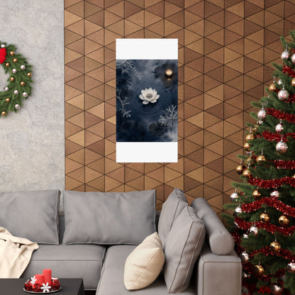 Lotus Flower Wall Art Print | Winter Zen Sumi E Art