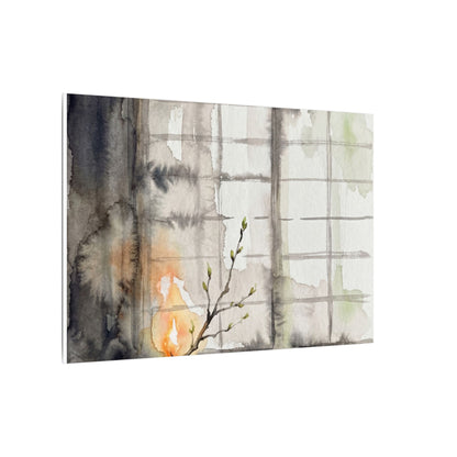 Shoji Screen Canvas Art | Spring Japandi Watercolor Art