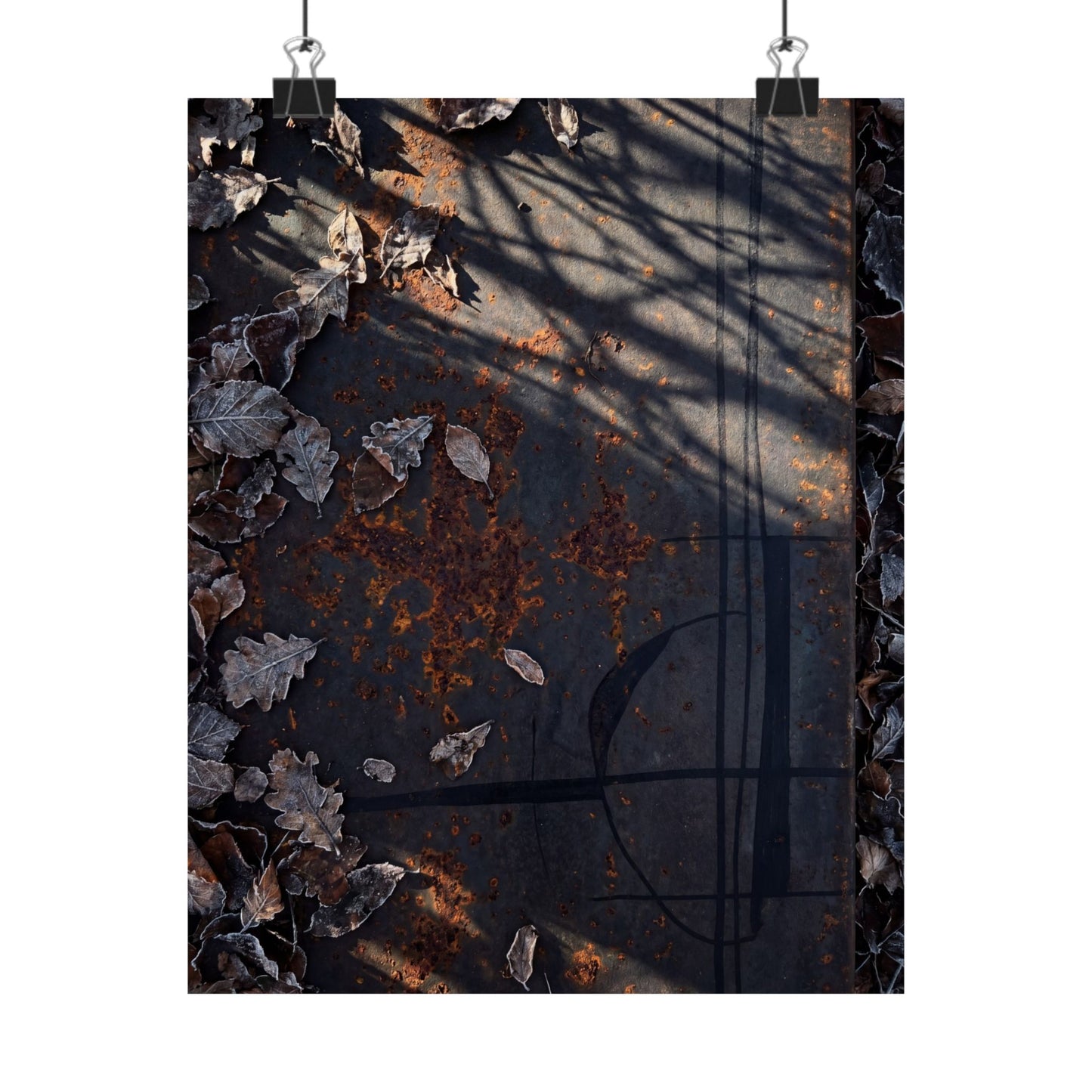 Rust Patina Winter Wall Art Print | Dark Japandi Bold Design Art Print