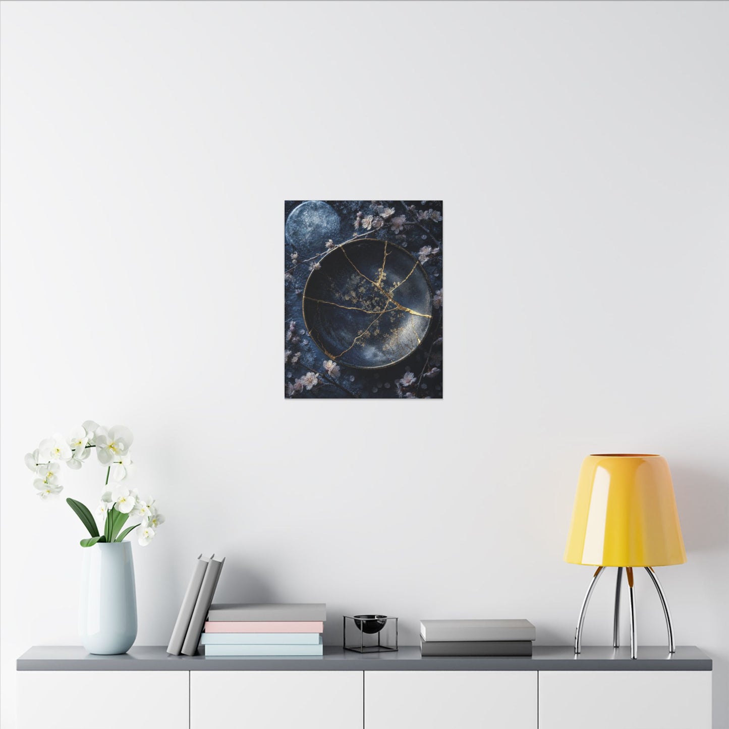 Cherry Blossom Winter Canvas Art | Kintsugi Philosophical Design