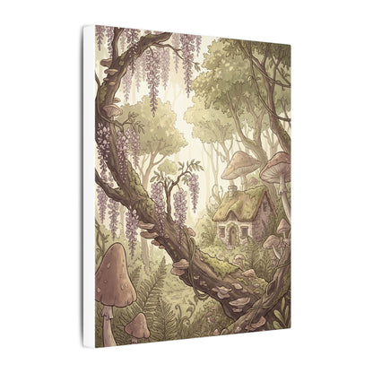 Summer Wisteria Mushroom Illustration Canvas Art | Enchanting Decor