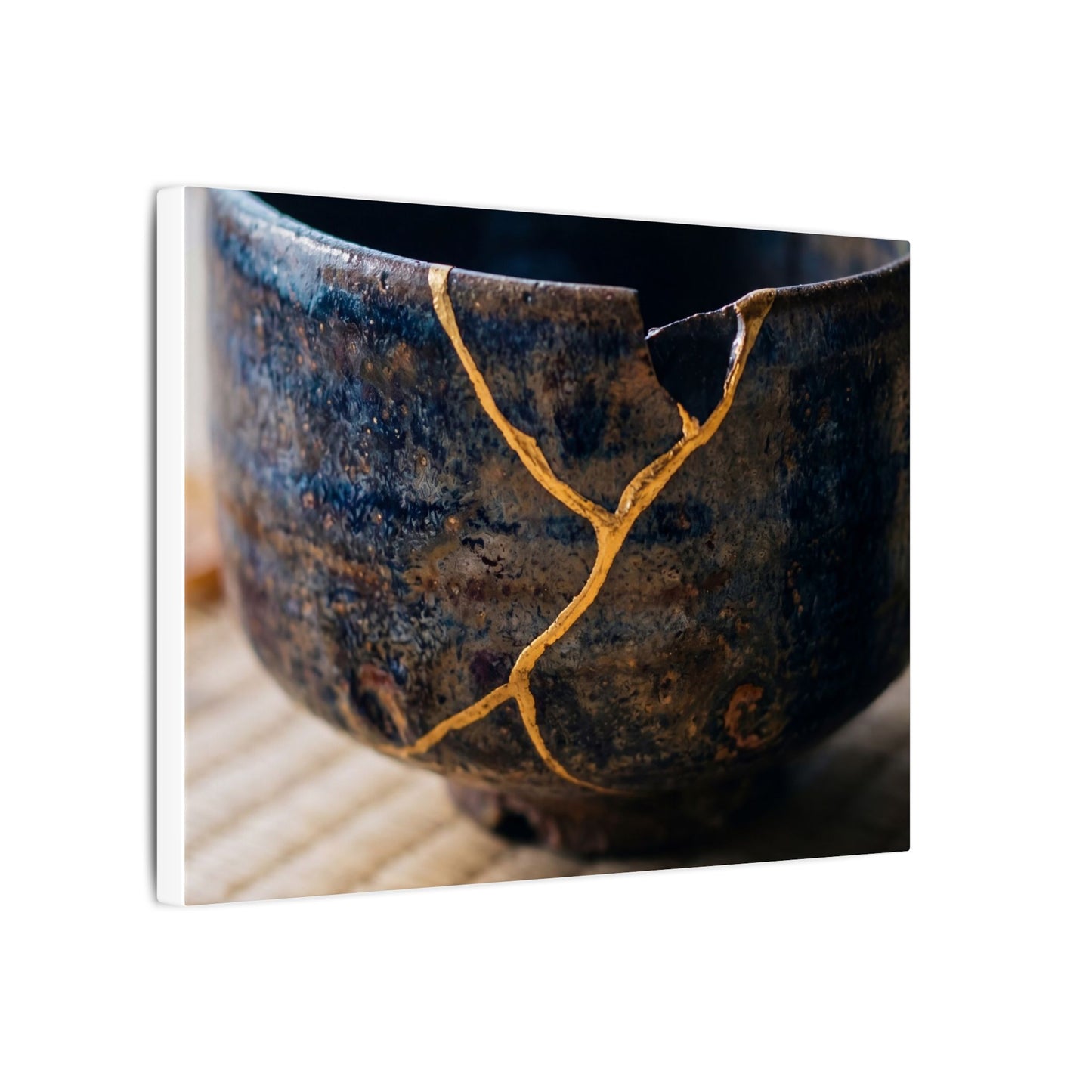 Tea Ceremony Autumn Canvas Art | Kintsugi Healing Design