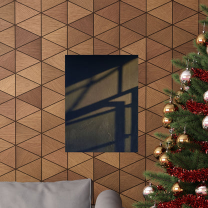 Golden Hour Shadow Play Wall Art Print - Dark Japandi Kanso