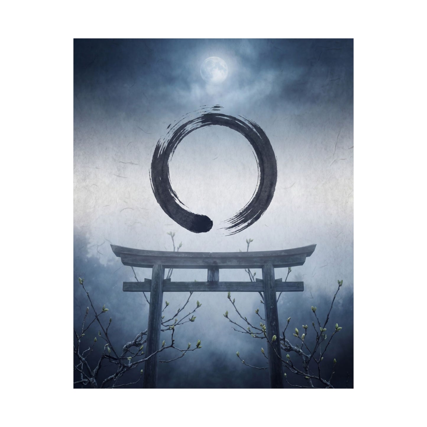 Spring Torii Gate Enso Wall Art Print | Calm Decor