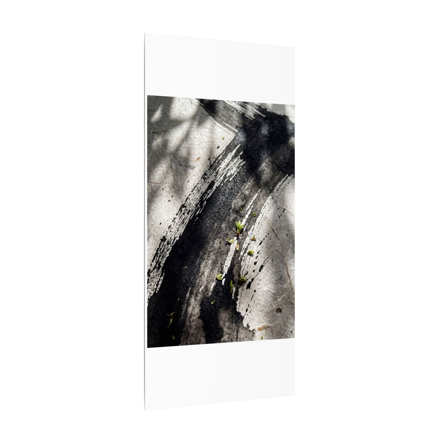 Ink Brushstroke Canvas Art | Spring Dark Japandi Moody Minimal Art