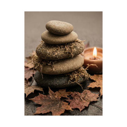 River Stones Texture Wall Art Print | Elegant Japandi Art