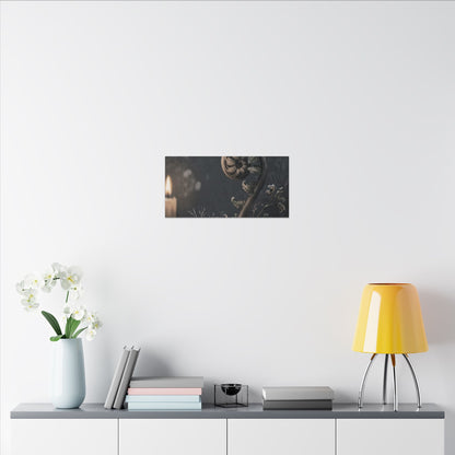 Candlelight Fern Unfurling Canvas Art - Japandi Ma