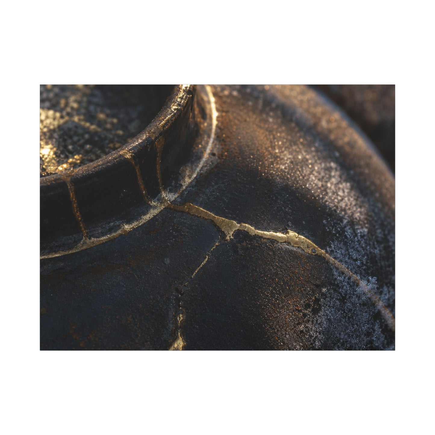 Kintsugi Rust Patina in Golden Hour | Broken Beauty Canvas Art