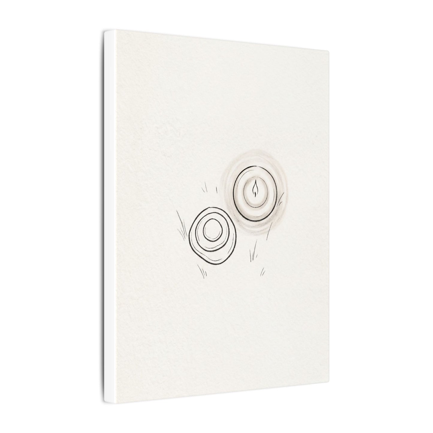 River Stones Canvas Art | Winter Japandi Minimal Line Art