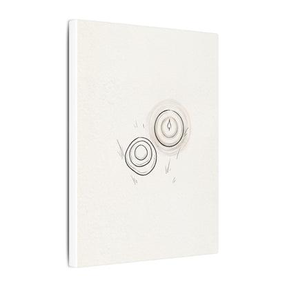 River Stones Canvas Art | Winter Japandi Minimal Line Art