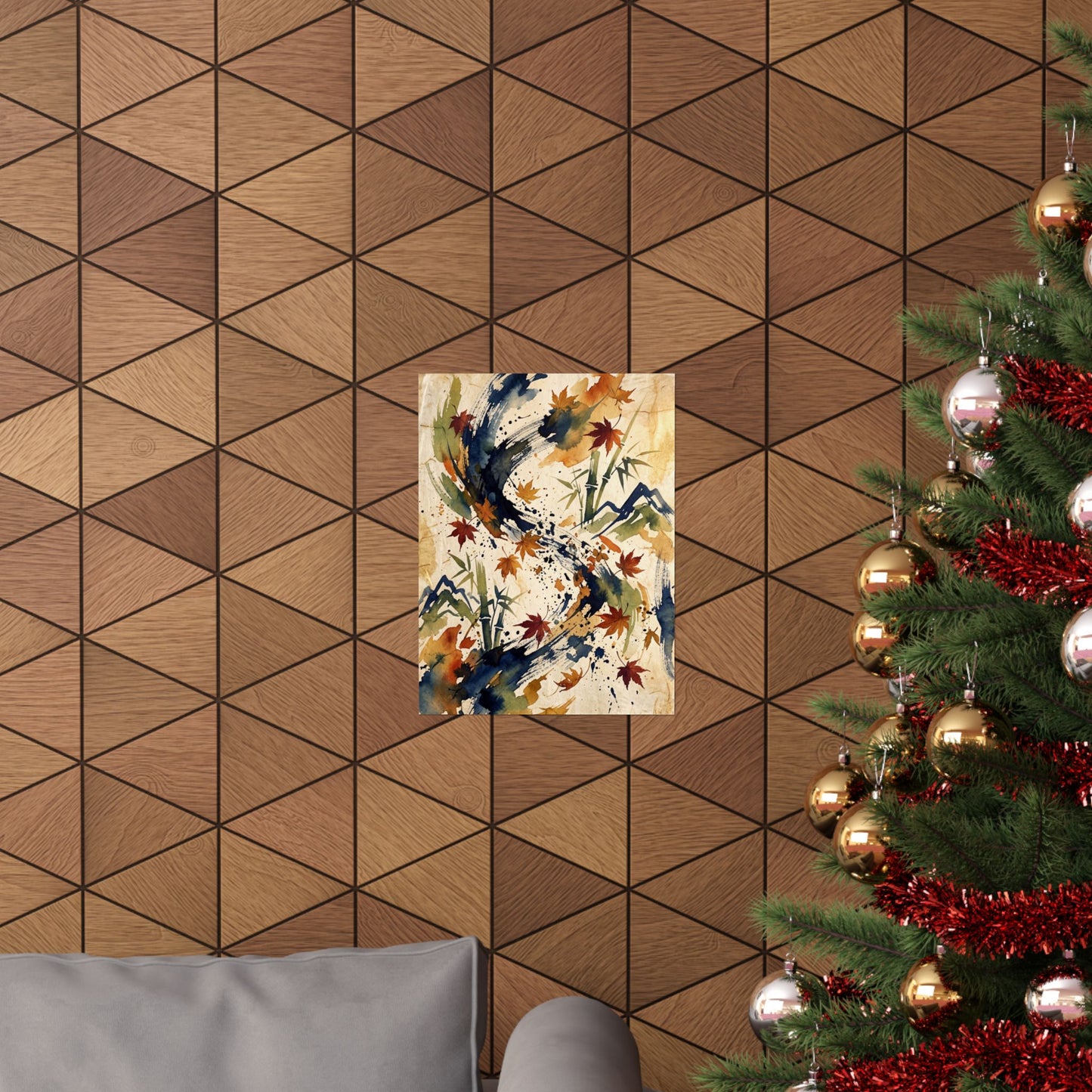 Golden Hour Ink Brushstroke Wall Art Print - Zen Shibui