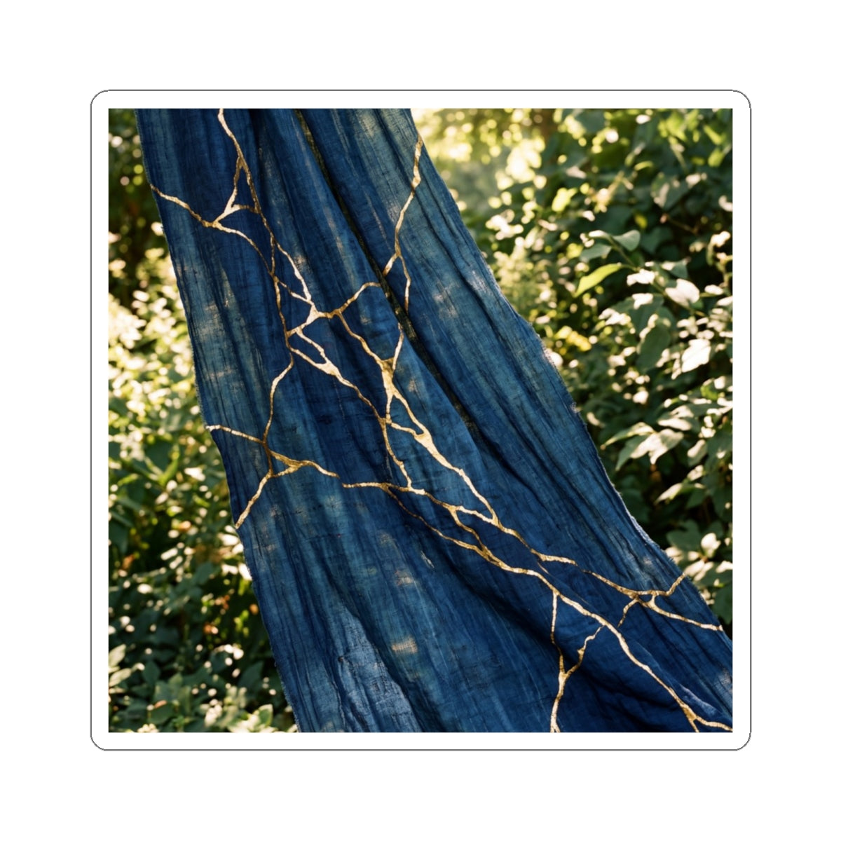 Silk Drape Sticker | Summer Kintsugi Gold Repair Art Art Print