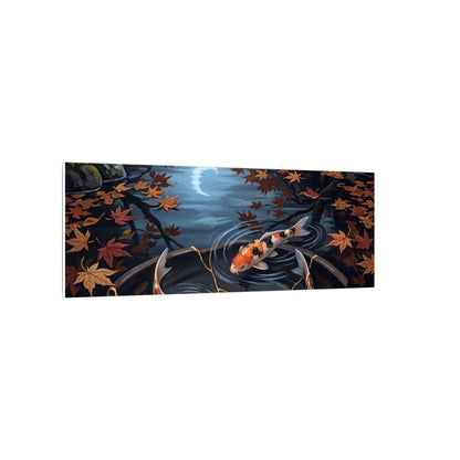 Koi Pond Canvas Art | Autumn Kintsugi Gold Repair Art
