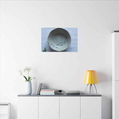 Spring Ceramic Bowl Minimal Line Canvas Art | Warm Decor