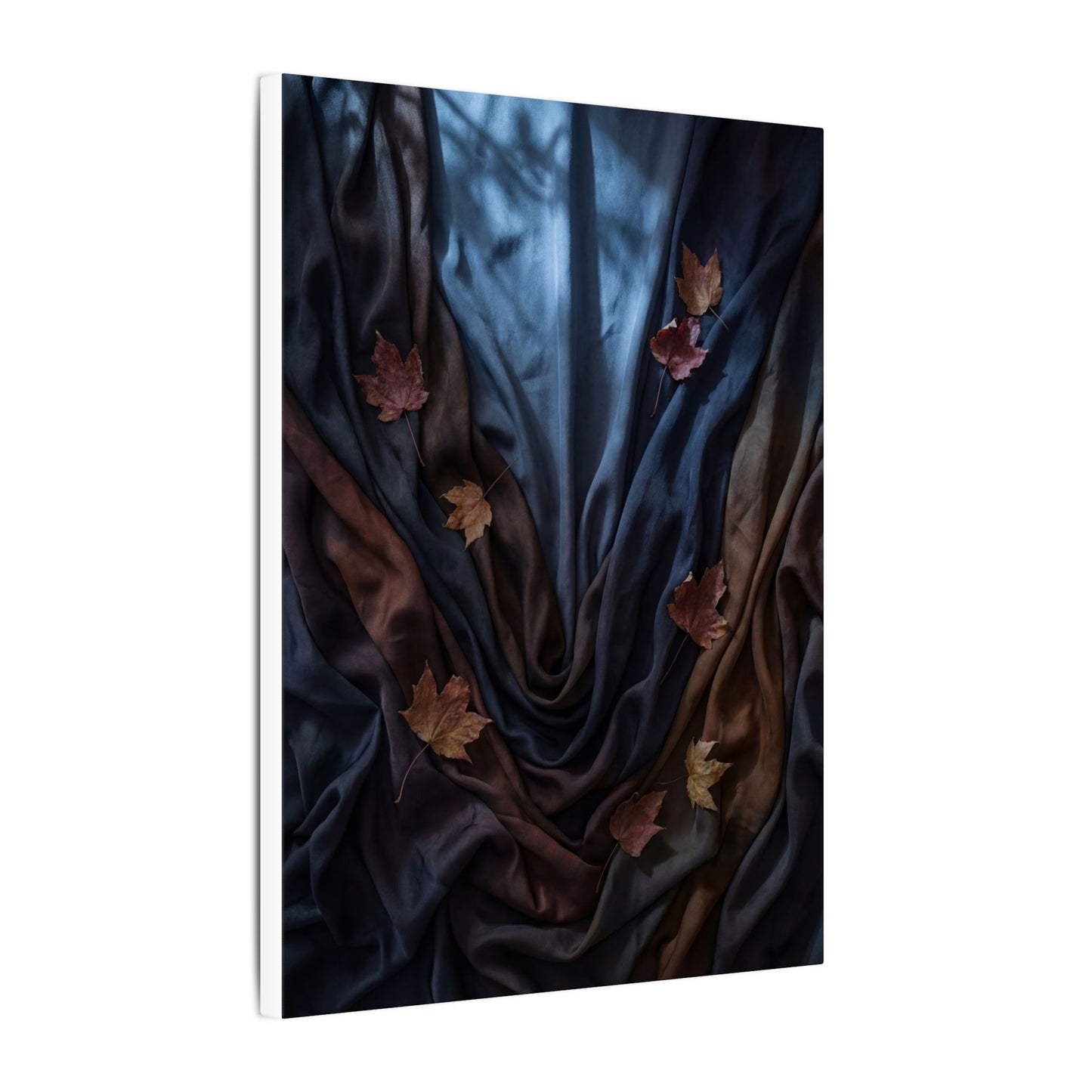 Silk Drape Canvas Art | Autumn Dark Japandi Moody Minimal Art